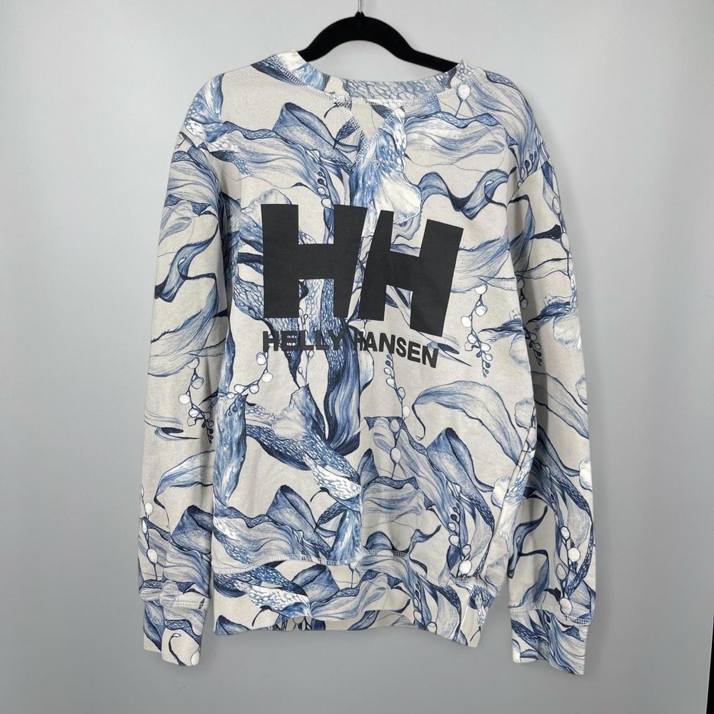 Helly‎ Hansen Women's Floral Crewneck Sweater XS Cotton Athleisure Sporty Casual